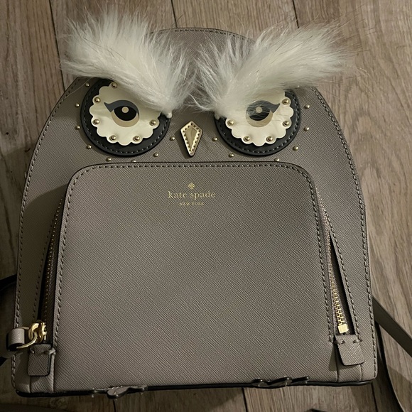 NWOTs; Kate Spade, Grey owl backpack in perfect con… - Picture 3 of 5